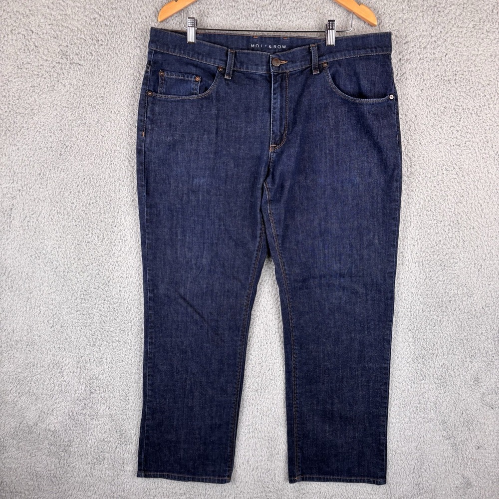 Mott & Bow Jeans Mens 38x30 Blue Slim Fit Straight Leg Denim Stretch
